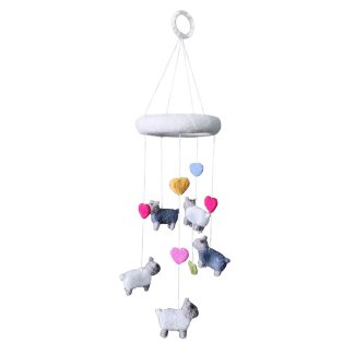 Klippan Felted Wool Sheep & Hearts Mobile